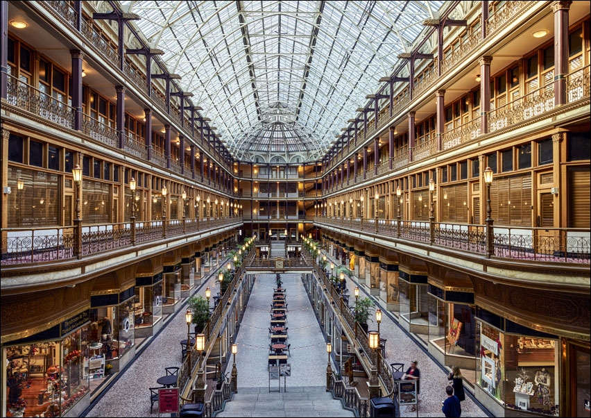 The Arcade in downtown Cleveland, Ohio., Carol Highsmith - plakat 70x50 cm
