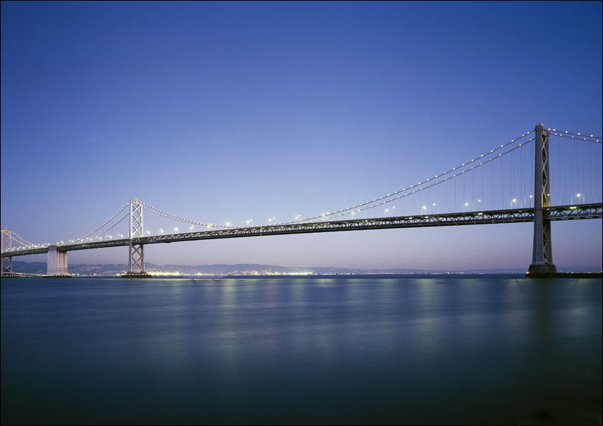 San Francisco-Oakland Bay Bridge at Dawn., Carol Highsmith - plakat 40x30 cm
