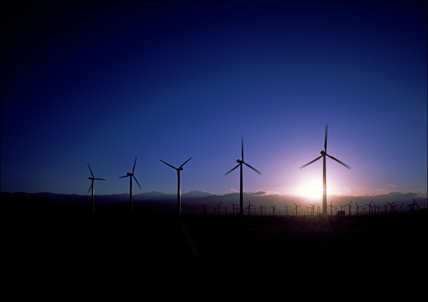 Wind turbines above San Gorgonio Pass, known as Banning Pass, in Riverside County., Carol Highsmith - plakat 50x40 cm