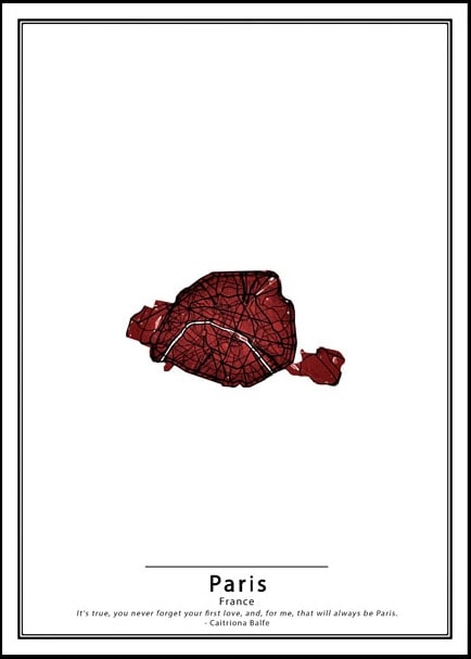 Plakat, Crimson Cities - Paris, 42x59,4 cm