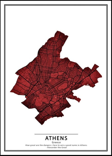 Plakat, Crimson Cities - Athens, 70x100 cm