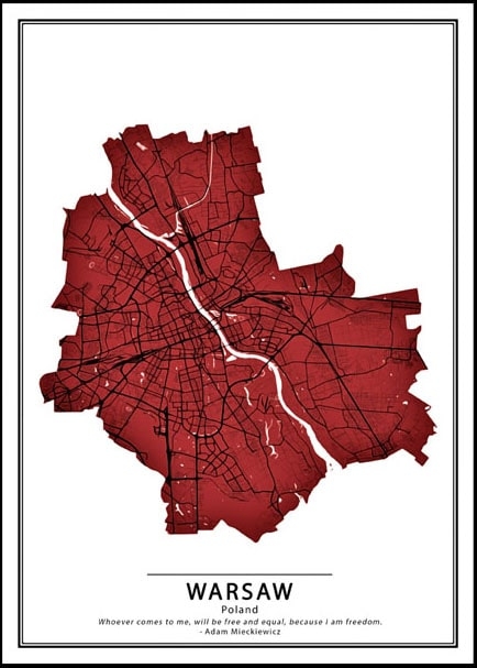 Plakat, Crimson Cities - Warsaw, 40x50 cm