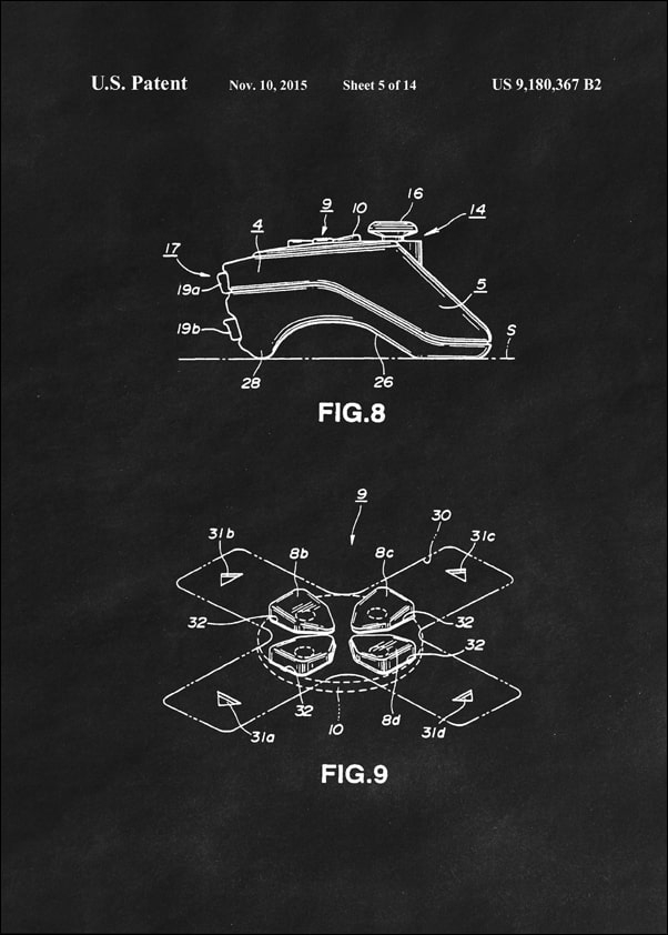 Patent, Sony Kontroler 2015 Czarny - plakat Wymiar do wyboru: 70x100 cm