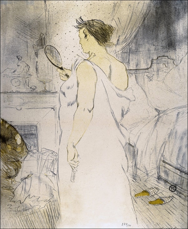 Galeria Plakatu, Plakat, Looking in a Mirror, Henri de Toulouse-Lautrec, 30x40 cm