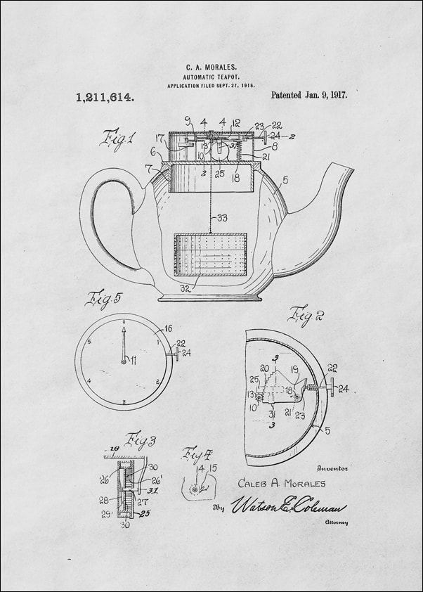 Galeria Plakatu, Plakat, Patent Dzbanek na herbatę Projekt z 1917, 50x70 cm