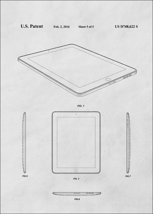 Patent, Ipad 2016 - plakat Wymiar do wyboru: 42x59,4 cm