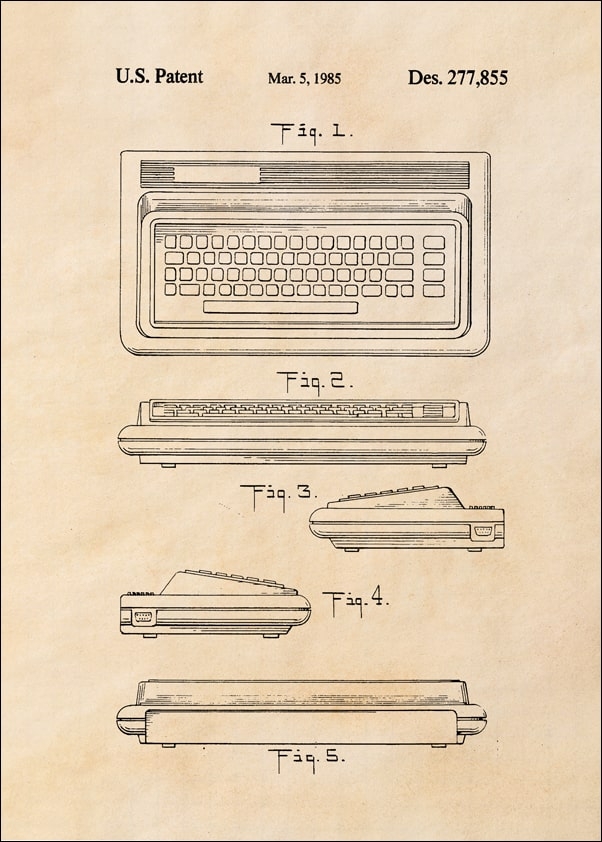 Patent, Komputer Osobisty 1985 sepia - plakat Wymiar do wyboru: 29,7x42 cm