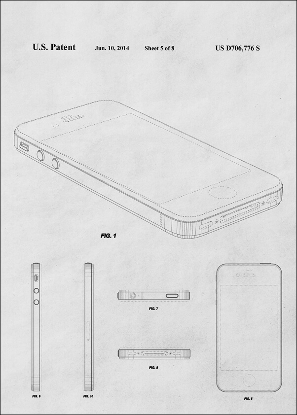 Patent, Iphone 2014 - plakat Wymiar do wyboru: 40x50 cm