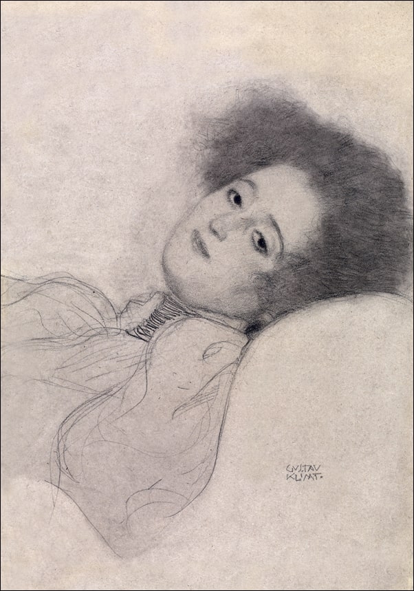 Portrait of a Young Woman Reclining, Gustav Klimt - plakat Wymiar do wyboru: 61x91,5 cm