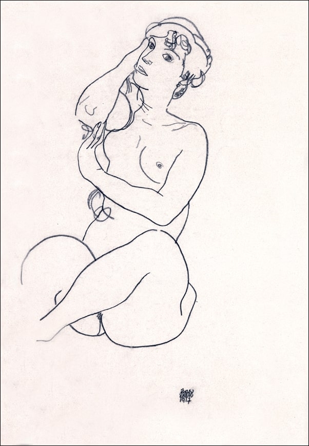 Nude, Egon Schiele - plakat Wymiar do wyboru: 50x70 cm