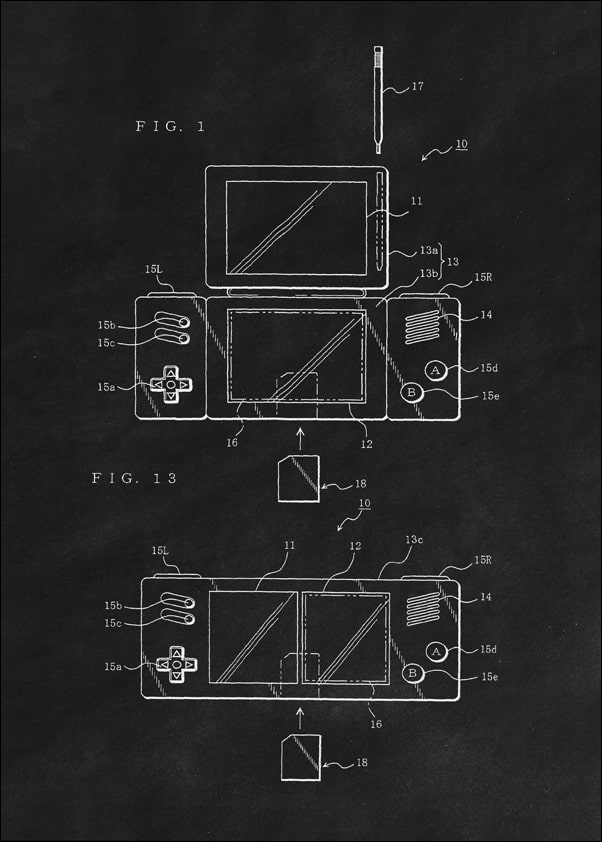 Patent, Konsola Nintendo 2013 Czarna - plakat Wymiar do wyboru: 50x70 cm