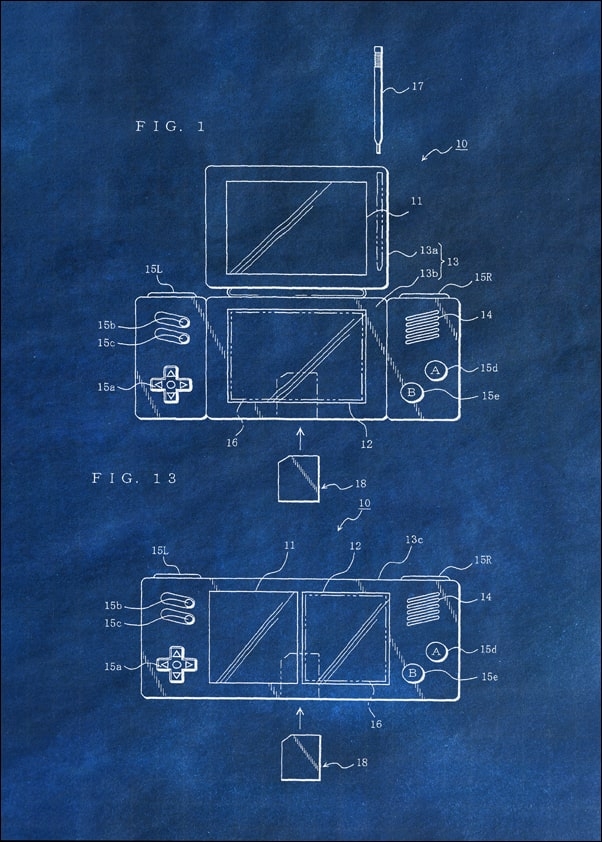 Patent, Konsola Nintendo 2013 Niebieska - plakat Wymiar do wyboru: 42x59,4 cm