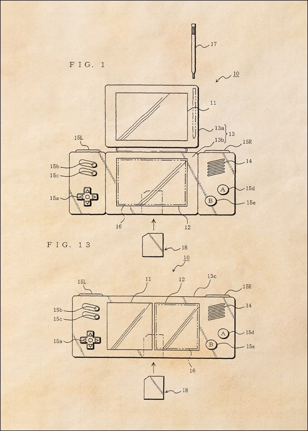 Patent, Konsola Nintendo 2013 sepia - plakat Wymiar do wyboru: 40x60 cm