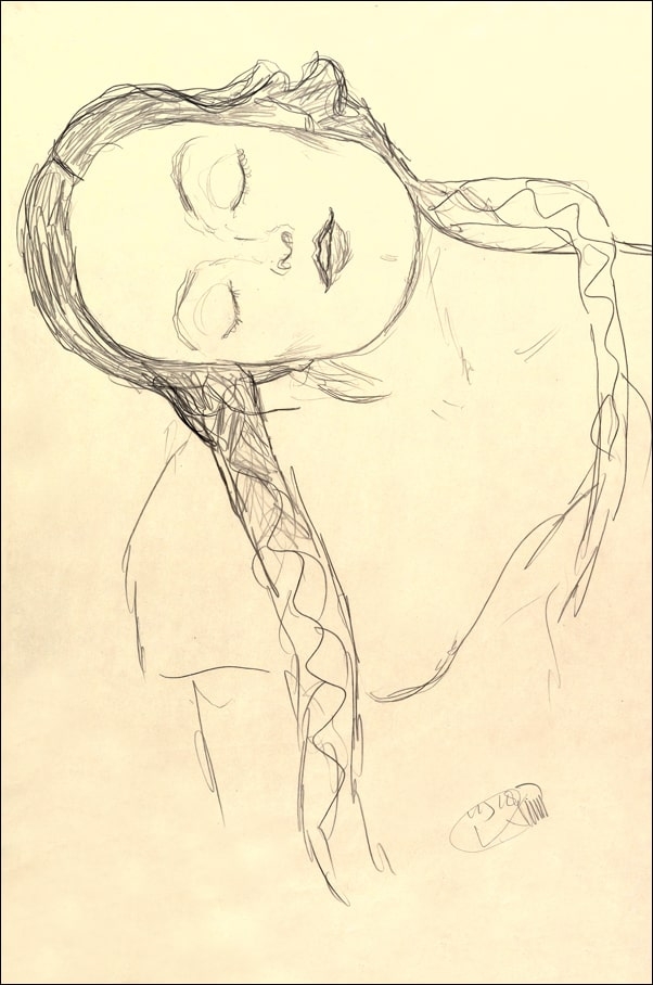 Half figure of a Young Woman, Gustav Klimt - plakat Wymiar do wyboru: 61x91,5 cm