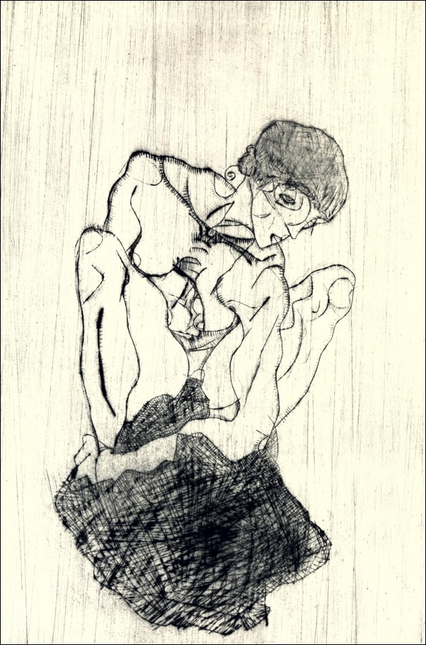Sorrow, Egon Schiele - plakat Wymiar do wyboru: 40x50 cm