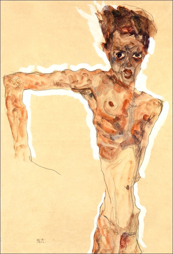 Self Portrait, Egon Schiele - plakat Wymiar do wyboru: 40x50 cm