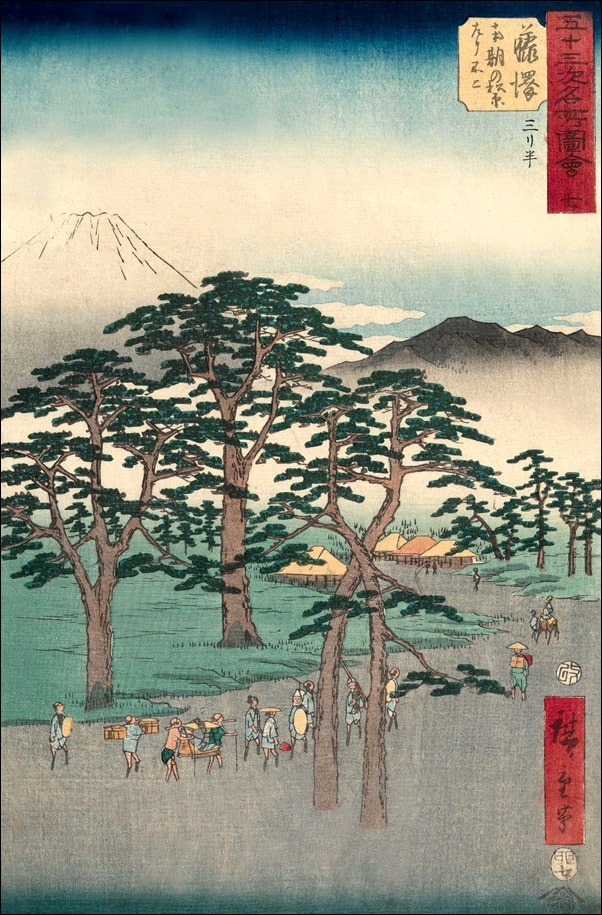 Fujisawa Fuji on the Left at Nanki no Matsubara, Hiroshige Ando - plakat Wymiar do wyboru: 70x100 cm