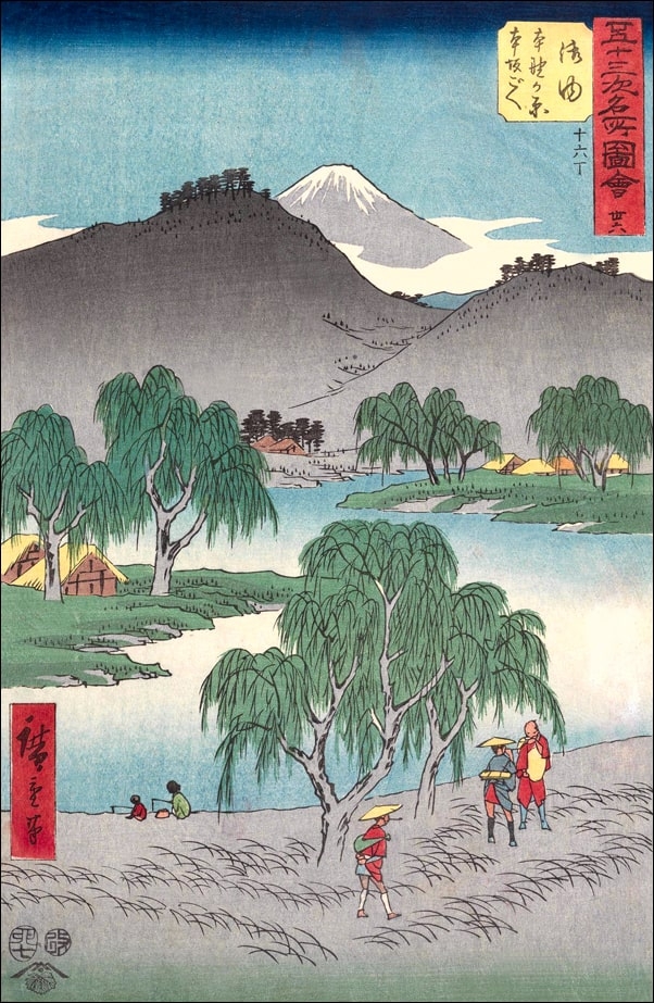 Goyu Motono ga hara and Motozaka Pass, Hiroshige Ando - plakat Wymiar do wyboru: 70x100 cm