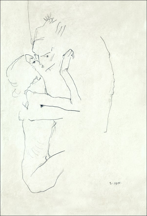 The Kiss, Egon Schiele - plakat Wymiar do wyboru: 21x29,7 cm