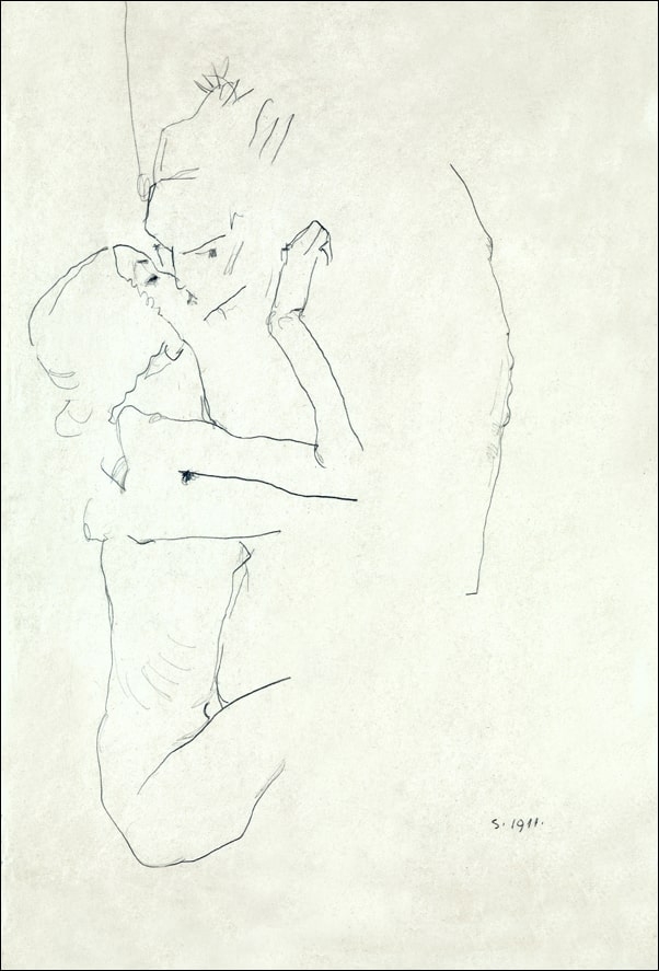 The Kiss, Egon Schiele - plakat Wymiar do wyboru: 29,7x42 cm