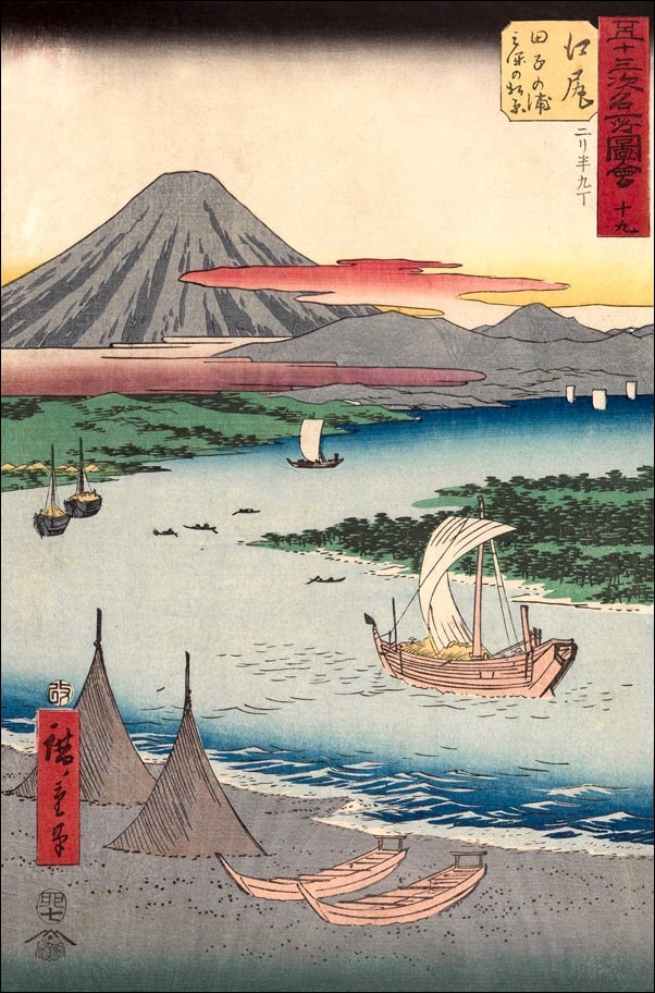 Ejiri Tago Bay and Miho no Matsubara, Hiroshige Ando - plakat Wymiar do wyboru: 50x70 cm