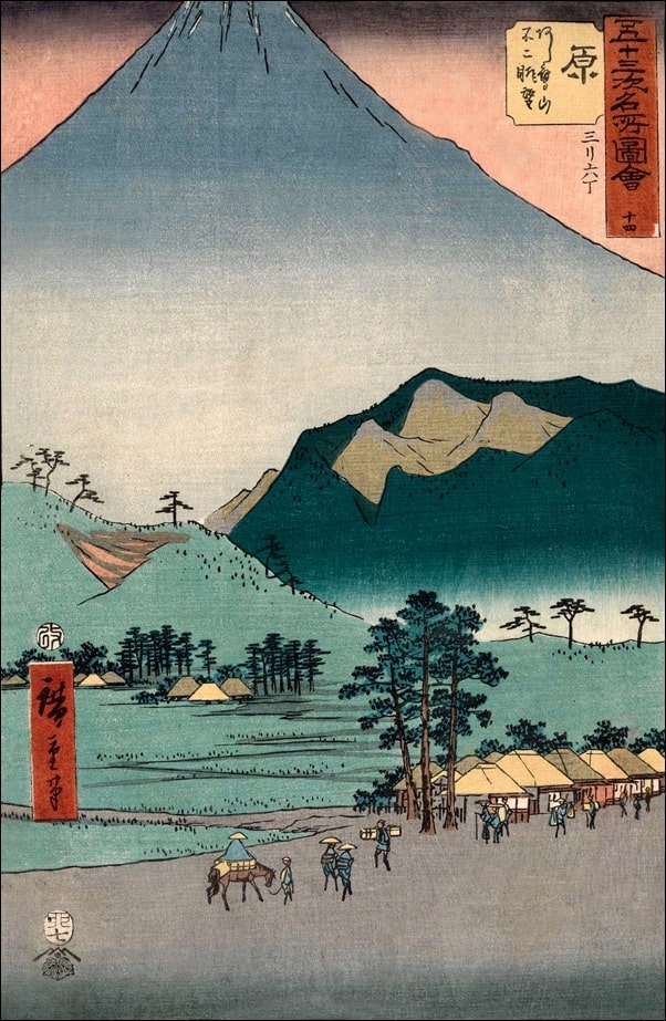 Hara View of Fuji and the Ashitaka Mountains, Hiroshige Ando - plakat Wymiar do wyboru: 40x50 cm