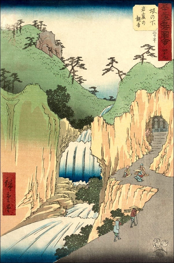 Sakanoshita The Kannon in the Cave, Hiroshige Ando - plakat Wymiar do wyboru: 50x70 cm
