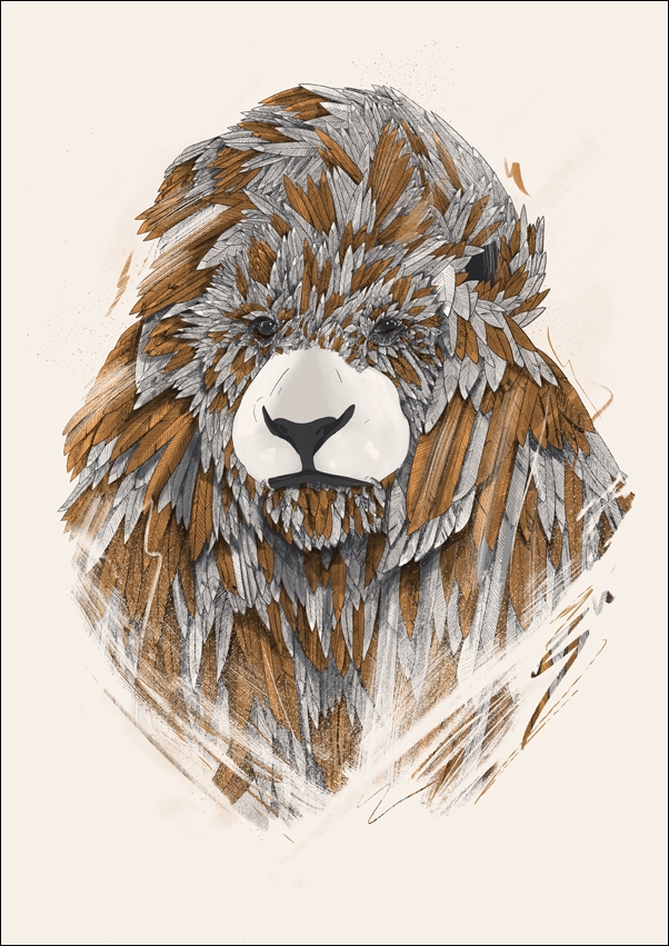 feathered lion - plakat Wymiar do wyboru: 50x70 cm