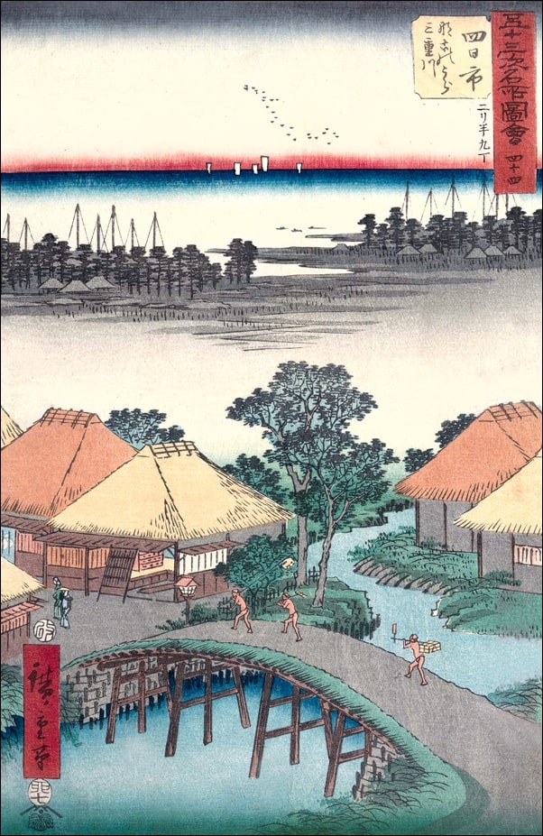 Yokkaichi Nako Bay and the Mie River, Hiroshige Ando - plakat Wymiar do wyboru: 59,4x84,1 cm