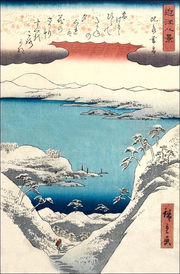 Twilight Snow at Hira, Hiroshige Ando - plakat Wymiar do wyboru: 59,4x84,1 cm