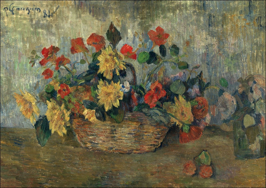 Nasturtiums dahliasinabasket, Paul Gauguin - plakat Wymiar do wyboru: 50x40 cm