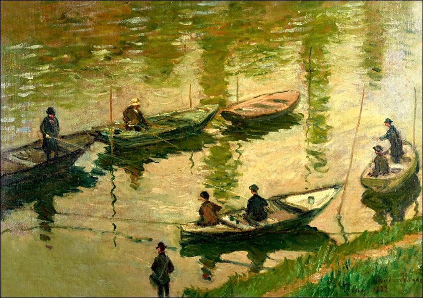 Fisher on the Seine at Poissy, Claude Monet - plakat Wymiar do wyboru: 50x40 cm