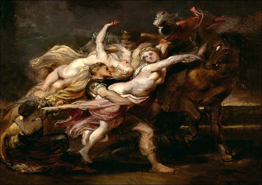 The Rapeof th Daughters of Levkippos, Rubens - plakat Wymiar do wyboru: 50x40 cm