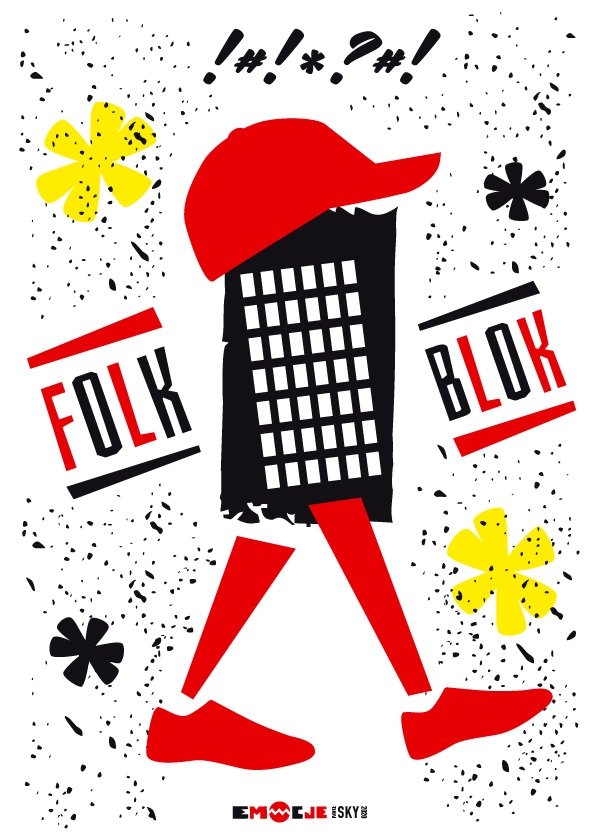 Blok Folk - plakat Wymiar do wyboru: 70x100 cm