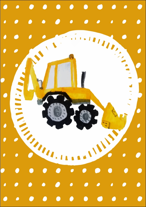 koparka - plakat Wymiar do wyboru: 59,4x84,1 cm