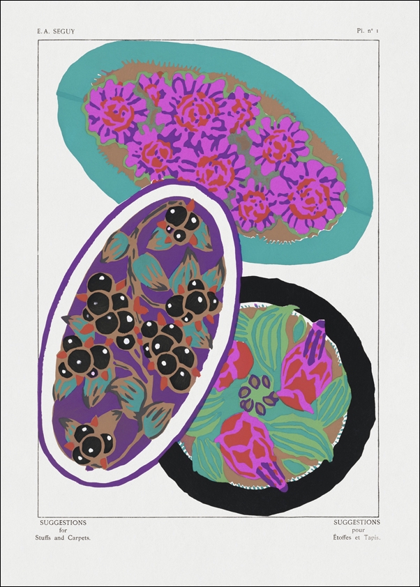 Vintage flower patterns, elegant Art Nouveau, E. A. Séguy -  plakat Wymiar do wyboru: 60x80 cm