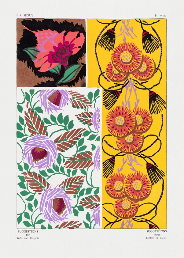 Vintage flower patterns, elegant Art Nouveau, E. A. Séguy -  plakat Wymiar do wyboru: 70x100 cm