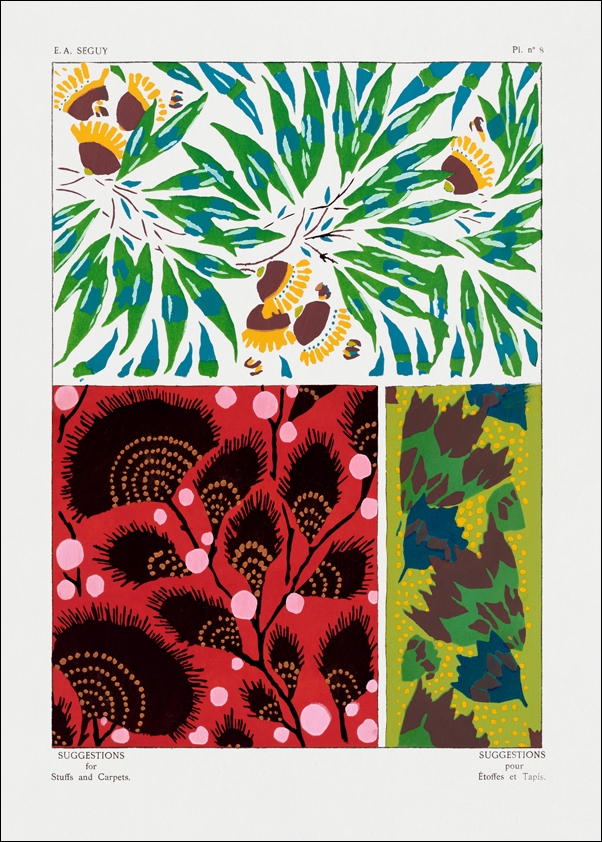 Vintage floral patterns, Art Nouveau, E. A. Séguy -  plakat Wymiar do wyboru: 50x70 cm