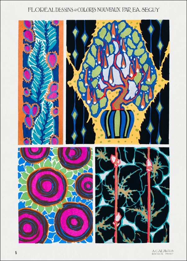 Colorful floral design, art nouveau & art deco artwork, E. A. Séguy -  plakat Wymiar do wyboru: 30x40 cm