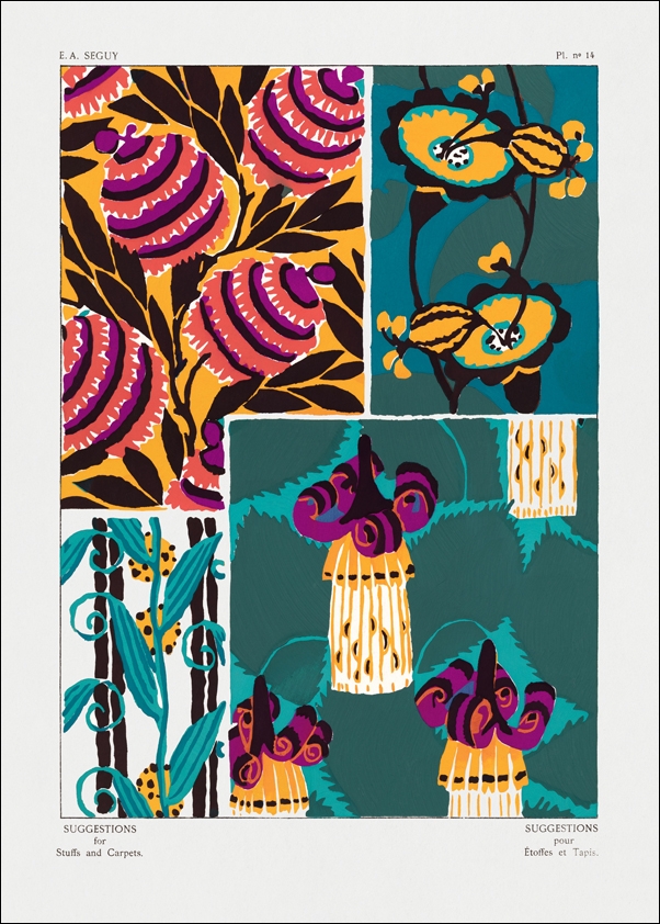 Vintage floral patterns, Art Nouveau, E. A. Séguy -  plakat Wymiar do wyboru: 21x29,7 cm