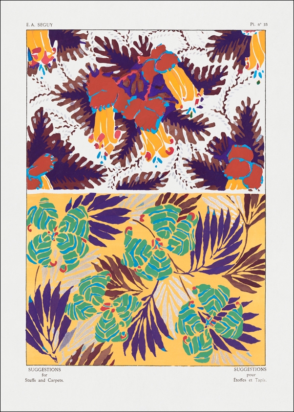 Vintage flower patterns, elegant Art Nouveau, E. A. Séguy -  plakat Wymiar do wyboru: 30x40 cm