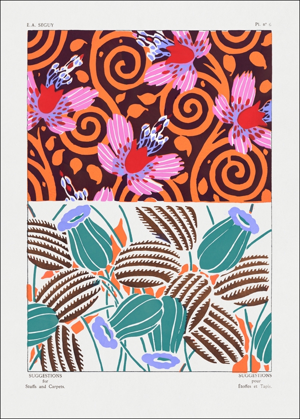 Vintage flower patterns, elegant Art Nouveau, E. A. Séguy -  plakat Wymiar do wyboru: 61x91,5 cm