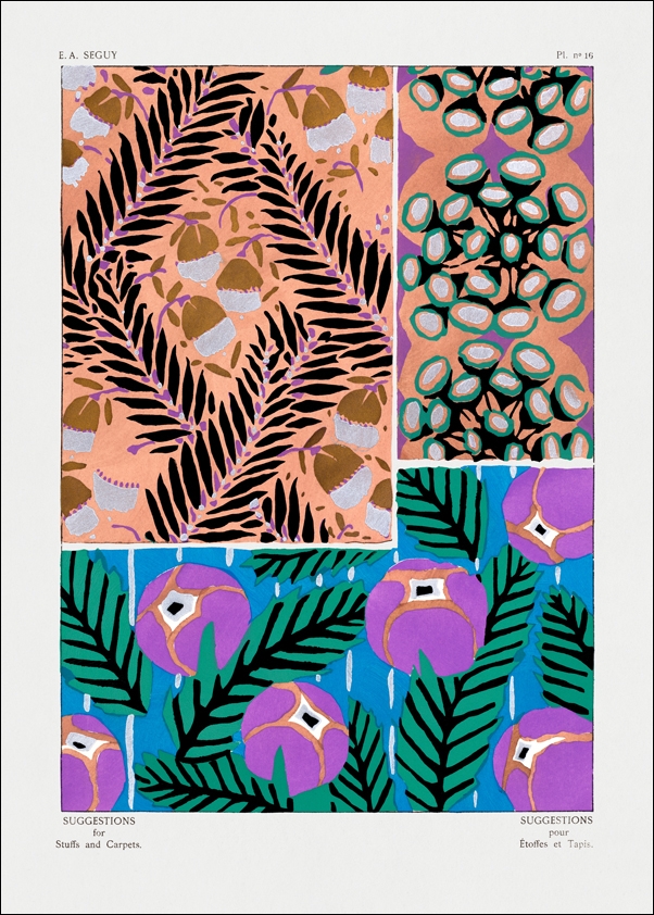 Vintage floral patterns, Art Nouveau, E. A. Séguy -  plakat Wymiar do wyboru: 70x100 cm