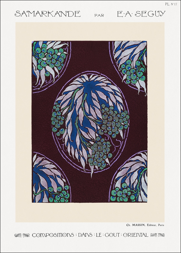 Fruit tree pattern Art Nouveau, E. A. Séguy -  plakat Wymiar do wyboru: 70x100 cm