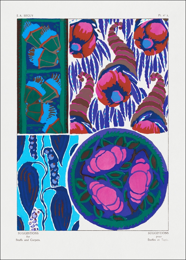 Vintage floral patterns, Art Nouveau, E. A. Séguy -  plakat Wymiar do wyboru: 70x100 cm