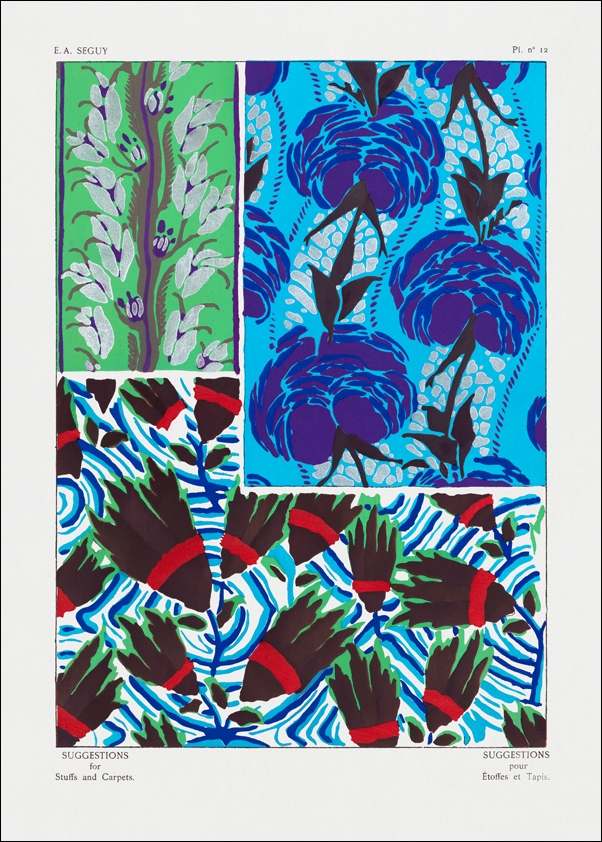 Vintage flower patterns, elegant Art Nouveau, E. A. Séguy -  plakat Wymiar do wyboru: 40x50 cm