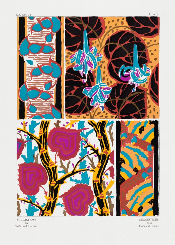 Vintage flower patterns, elegant Art Nouveau, E. A. Séguy -  plakat Wymiar do wyboru: 61x91,5 cm