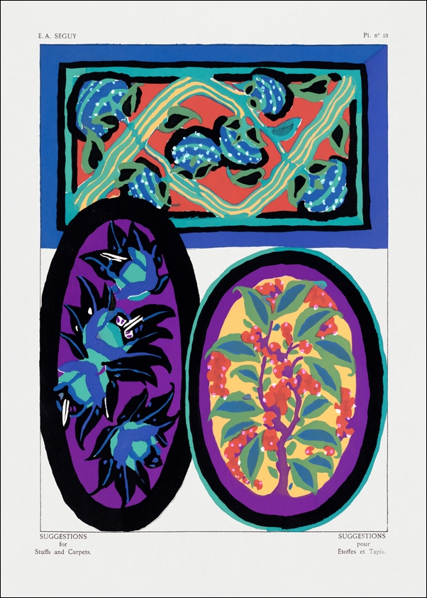 Vintage floral patterns, Art Nouveau, E. A. Séguy -  plakat Wymiar do wyboru: 60x80 cm