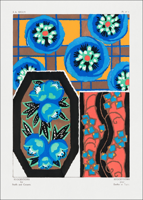 Vintage floral patterns, Art Nouveau, E. A. Séguy -  plakat Wymiar do wyboru: 50x70 cm