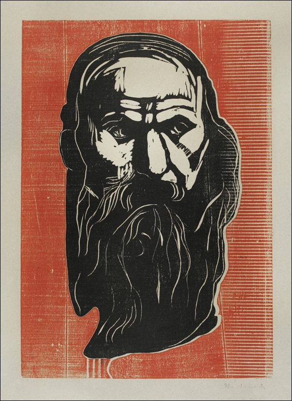 Head of an Old Man with Beard (1902) , Edvard Munch -  plakat Wymiar do wyboru: 30x40 cm